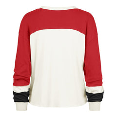 San Francisco 49ers '47 Women's Plus Size Double Header Curve Toni Long Sleeve T-Shirt Cream/Scarlet - 47 brand