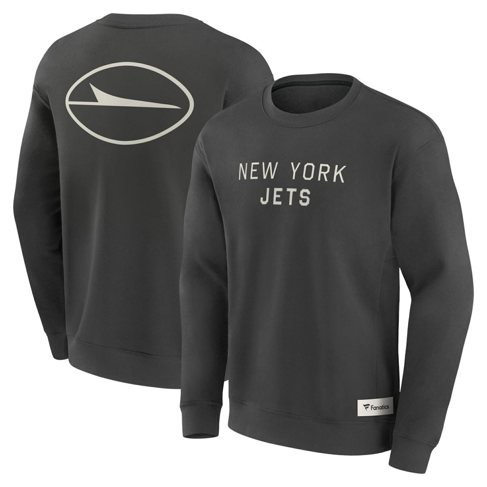 New York Jets Elements Future Ground Lettering Pullover Sweatshirt Charcoal - Fanatics