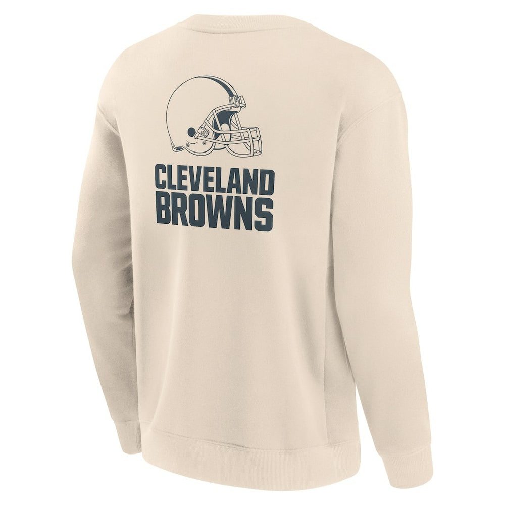 Cleveland Browns Elements Future Ground Lettering Pullover Sweatshirt Cream - Fanatics