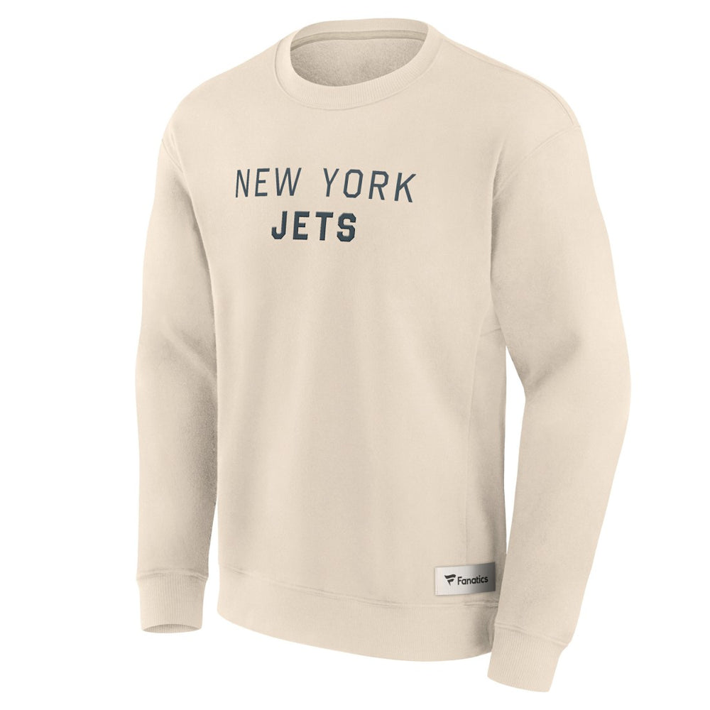 New York Jets Elements Future Ground Lettering Pullover Sweatshirt Cream - Fanatics