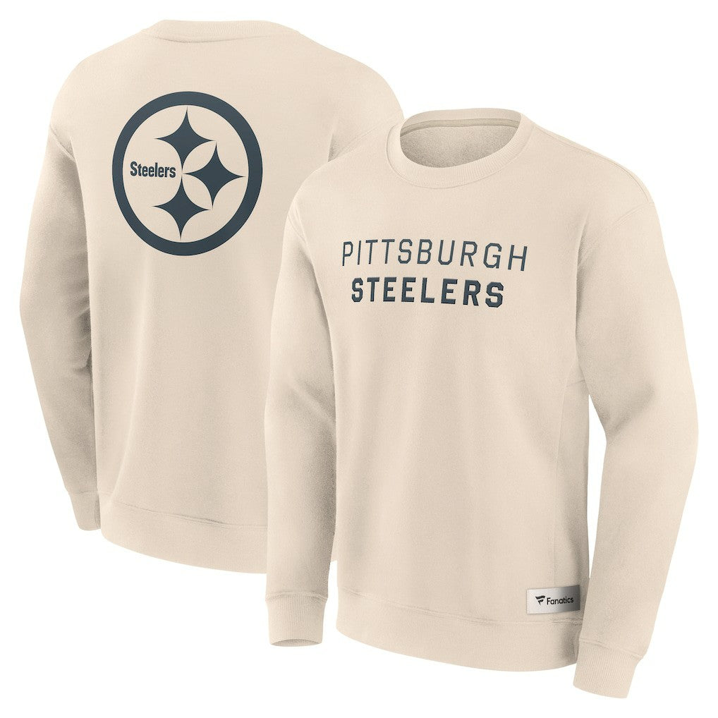 Pittsburgh Steelers Elements Future Ground Lettering Pullover Sweatshirt Cream - Fanatics