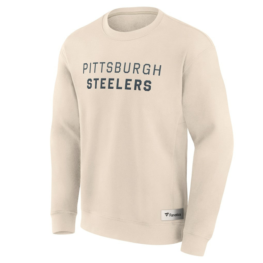 Pittsburgh Steelers Elements Future Ground Lettering Pullover Sweatshirt Cream - Fanatics