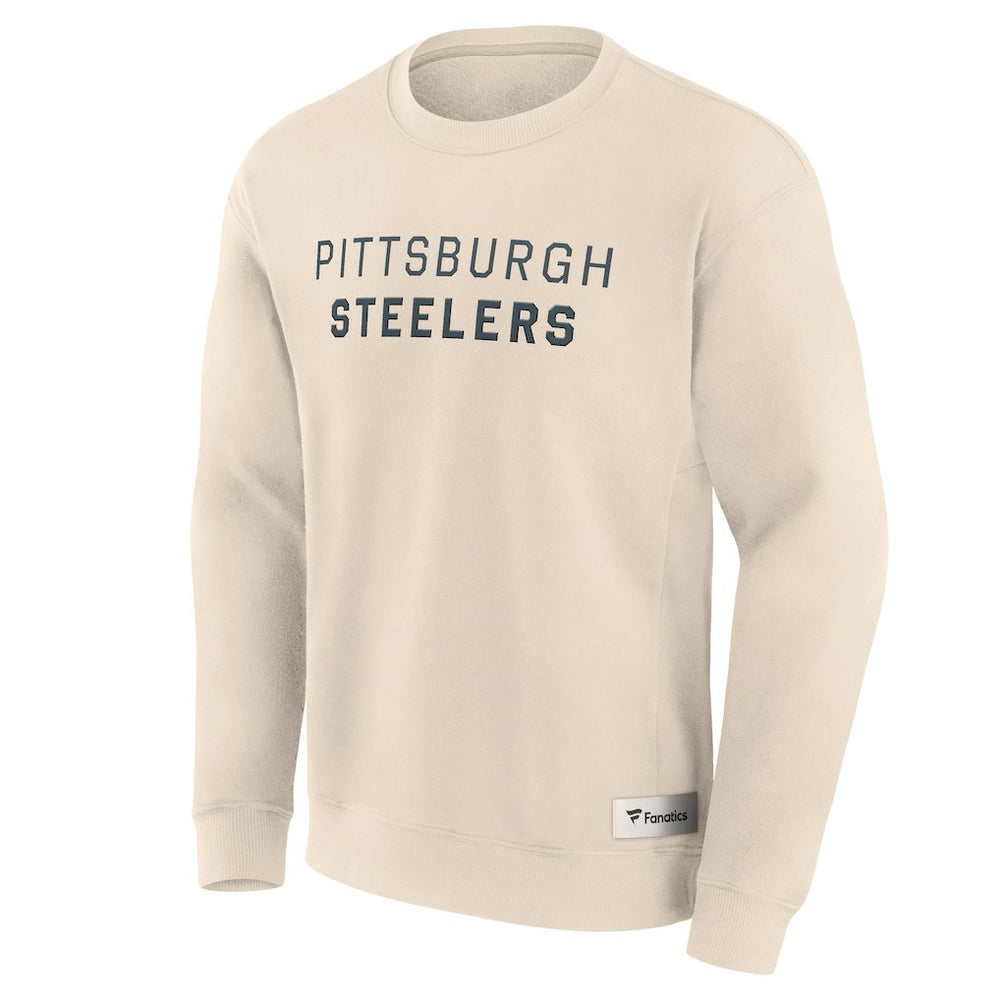 Pittsburgh Steelers Elements Future Ground Lettering Pullover Sweatshirt Cream - Fanatics