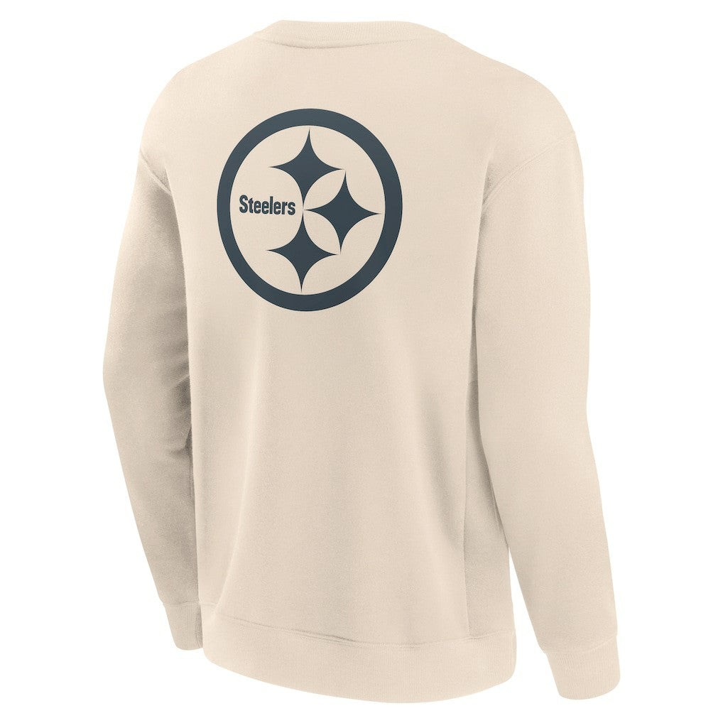 Pittsburgh Steelers Elements Future Ground Lettering Pullover Sweatshirt Cream - Fanatics