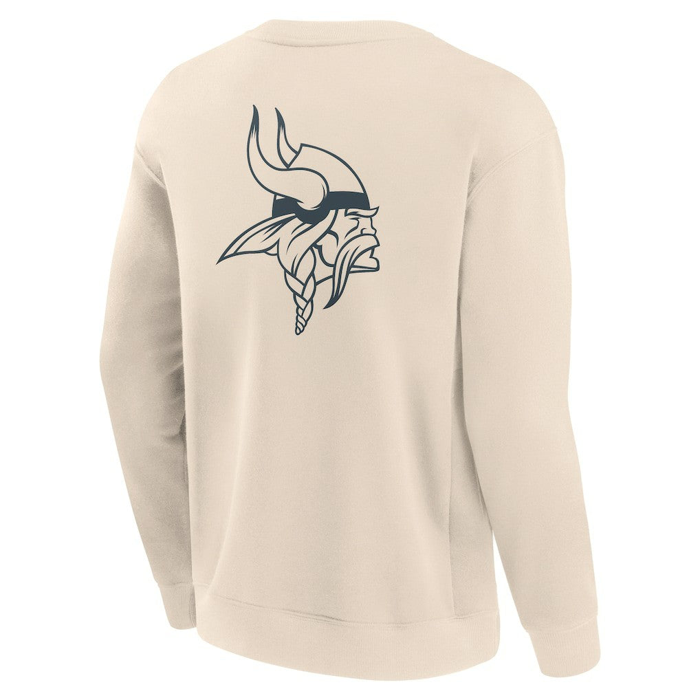 Minnesota Vikings Elements Future Ground Lettering Pullover Sweatshirt Cream - Fanatics