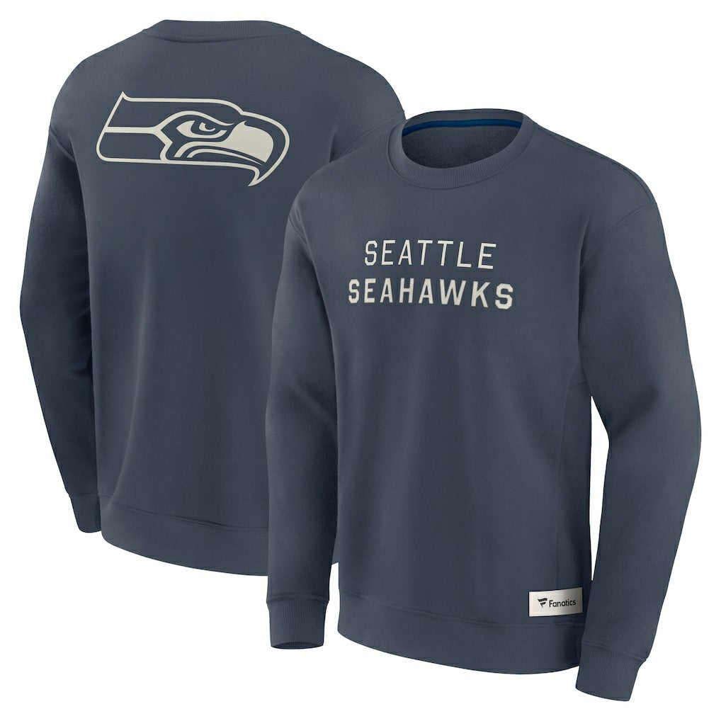 Seattle Seahawks Elements Future Ground Lettering Pullover Sweatshirt Navy - Fanatics
