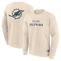 Miami Dolphins Elements Future Ground Lettering Pullover Sweatshirt Cream - Fanatics