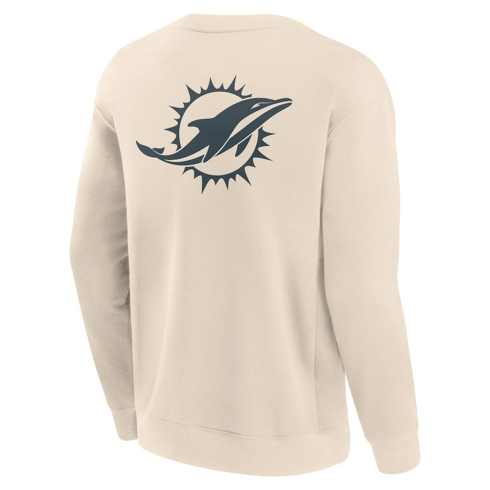 Miami Dolphins Elements Future Ground Lettering Pullover Sweatshirt Cream - Fanatics