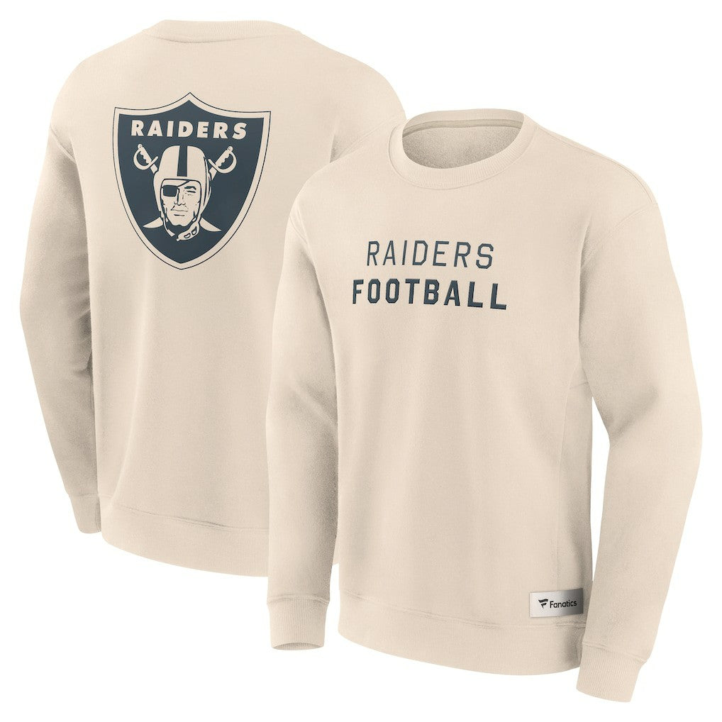 Las Vegas Raiders Elements Future Ground Lettering Pullover Sweatshirt Cream - Fanatics