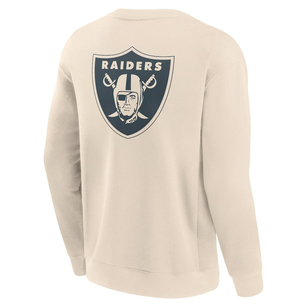 Las Vegas Raiders Elements Future Ground Lettering Pullover Sweatshirt Cream - Fanatics