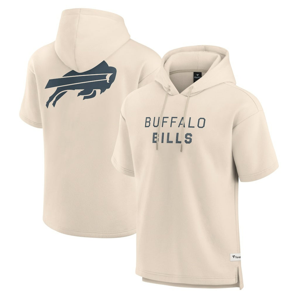 Buffalo Bills Elements Future Ground Lettering Short Sleeve Pullover Hoodie Cream - Fanatics
