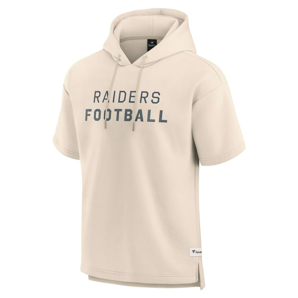 Las Vegas Raiders Elements Future Ground Lettering Short Sleeve Pullover Hoodie Cream - Fanatics