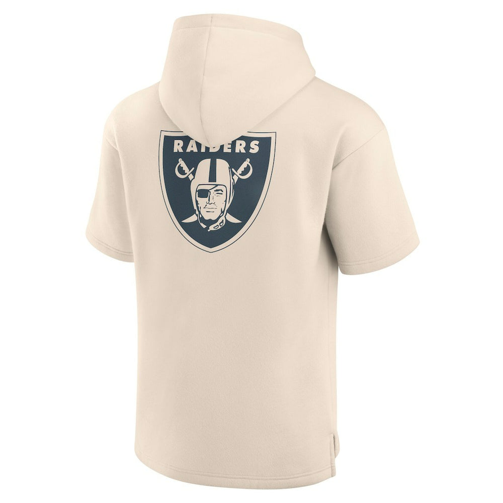 Las Vegas Raiders Elements Future Ground Lettering Short Sleeve Pullover Hoodie Cream - Fanatics