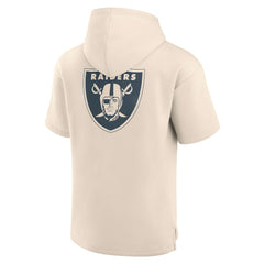Las Vegas Raiders Elements Future Ground Lettering Short Sleeve Pullover Hoodie Cream - Fanatics