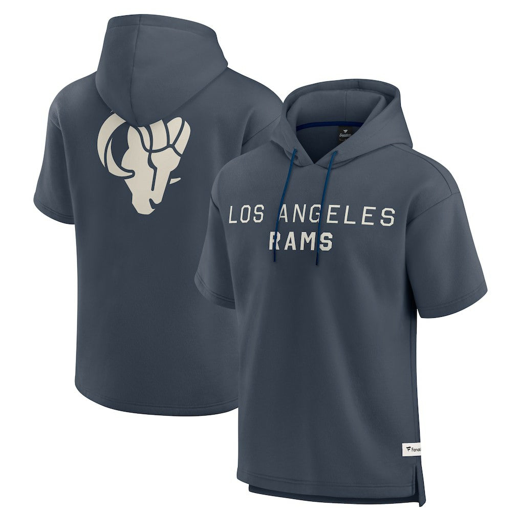 Los Angeles Rams Elements Future Ground Lettering Short Sleeve Pullover Hoodie Navy - Fanatics