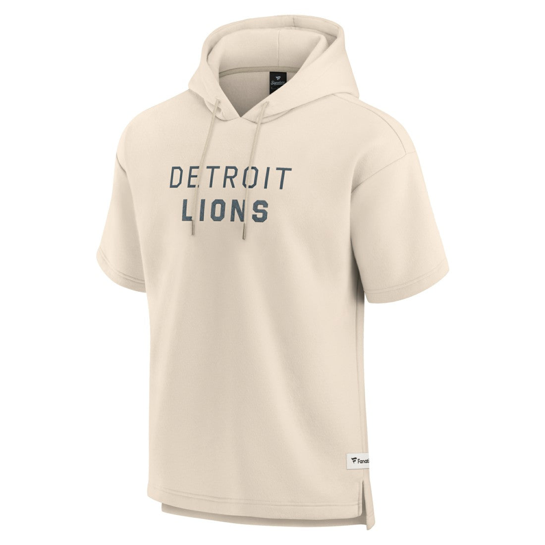 Detroit Lions Elements Future Ground Lettering Short Sleeve Pullover Hoodie Cream - Fanatics