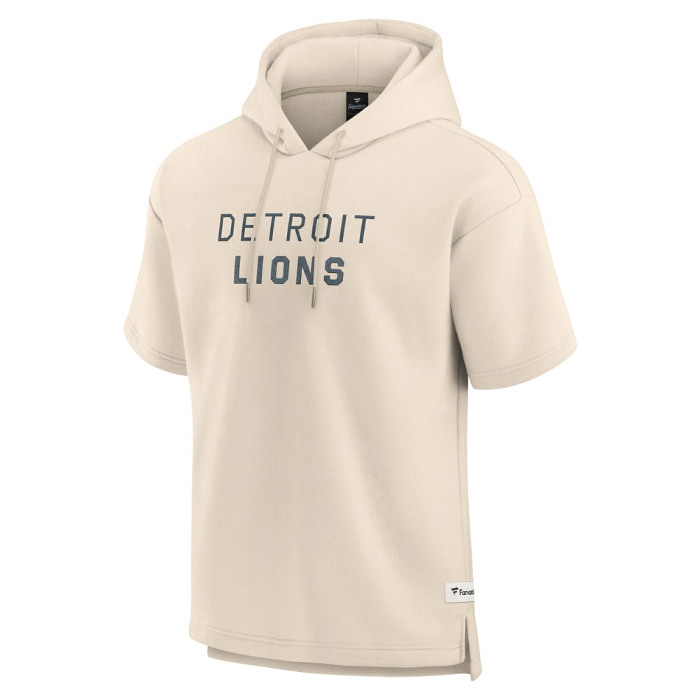 Detroit Lions Elements Future Ground Lettering Short Sleeve Pullover Hoodie Cream - Fanatics