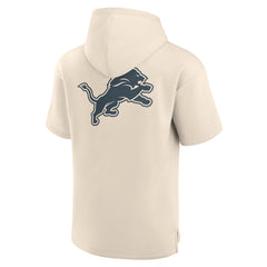 Detroit Lions Elements Future Ground Lettering Short Sleeve Pullover Hoodie Cream - Fanatics