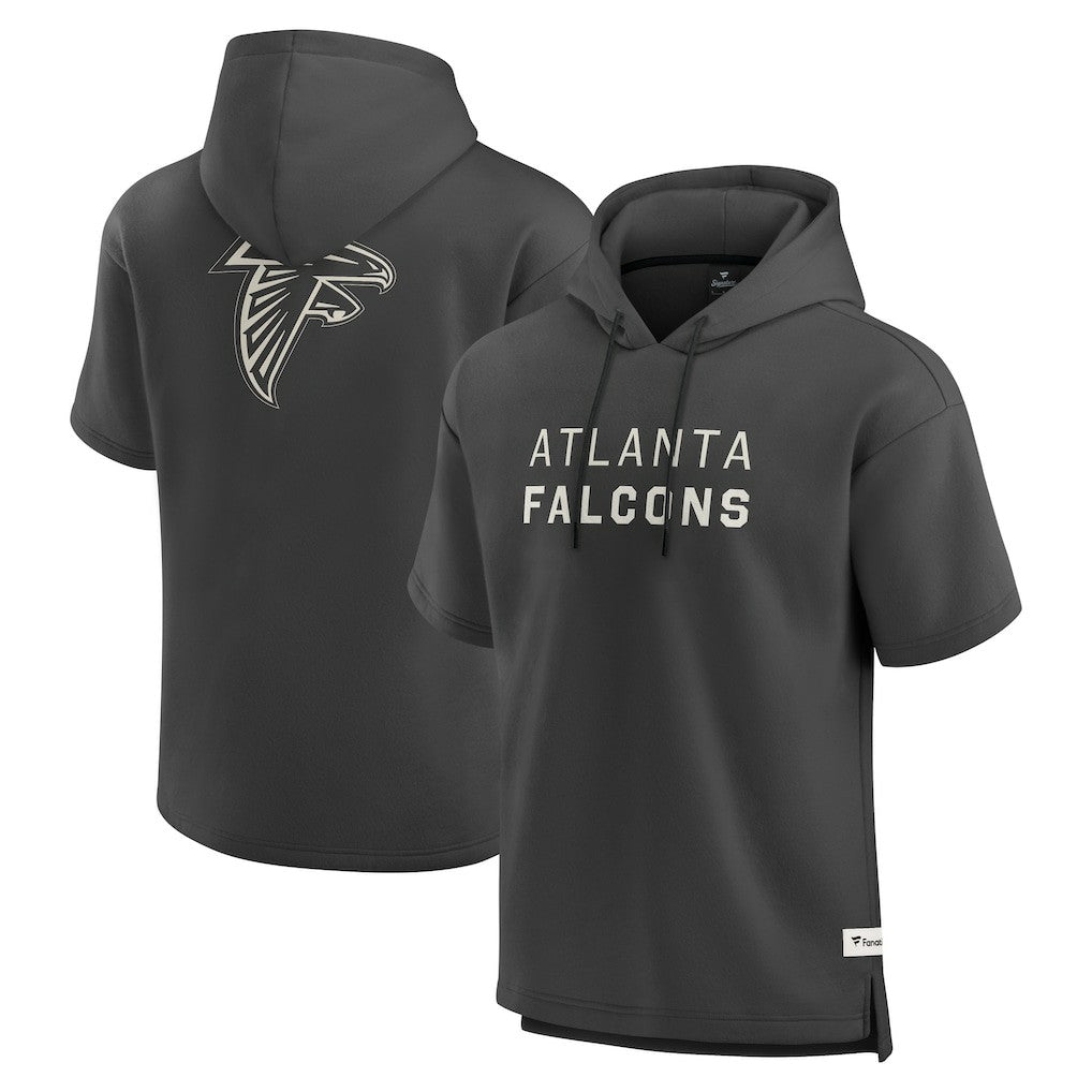 Atlanta Falcons Elements Future Ground Lettering Short Sleeve Pullover Hoodie Charcoal - Fanatics