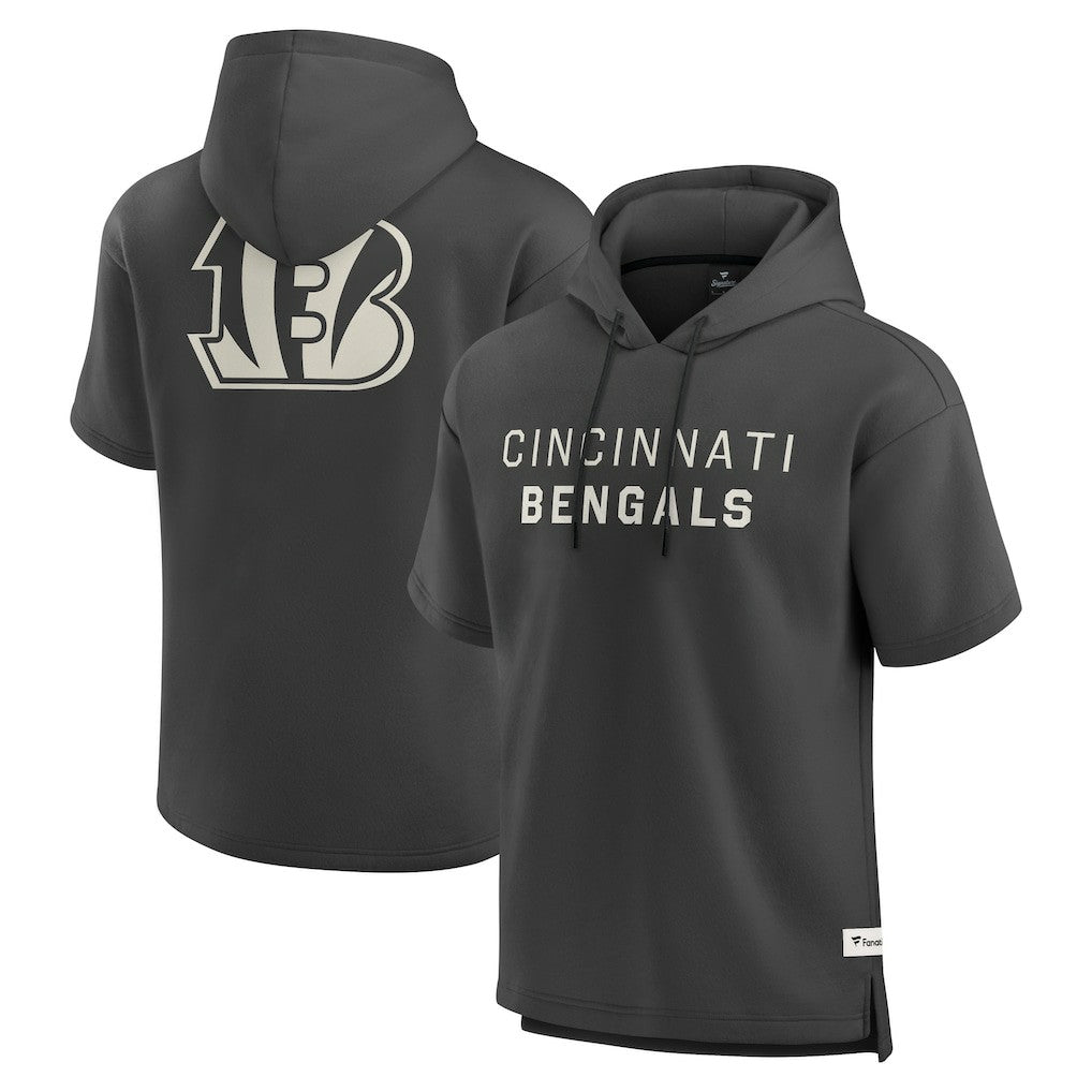 Cincinnati Bengals Elements Future Ground Lettering Short Sleeve Pullover Hoodie Charcoal - Fanatics