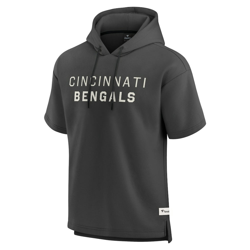 Cincinnati Bengals Elements Future Ground Lettering Short Sleeve Pullover Hoodie Charcoal - Fanatics