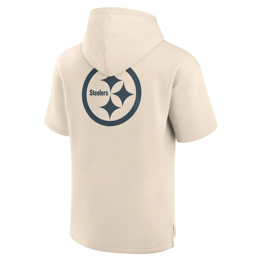 Pittsburgh Steelers Elements Future Ground Lettering Short Sleeve Pullover Hoodie Cream - Fanatics
