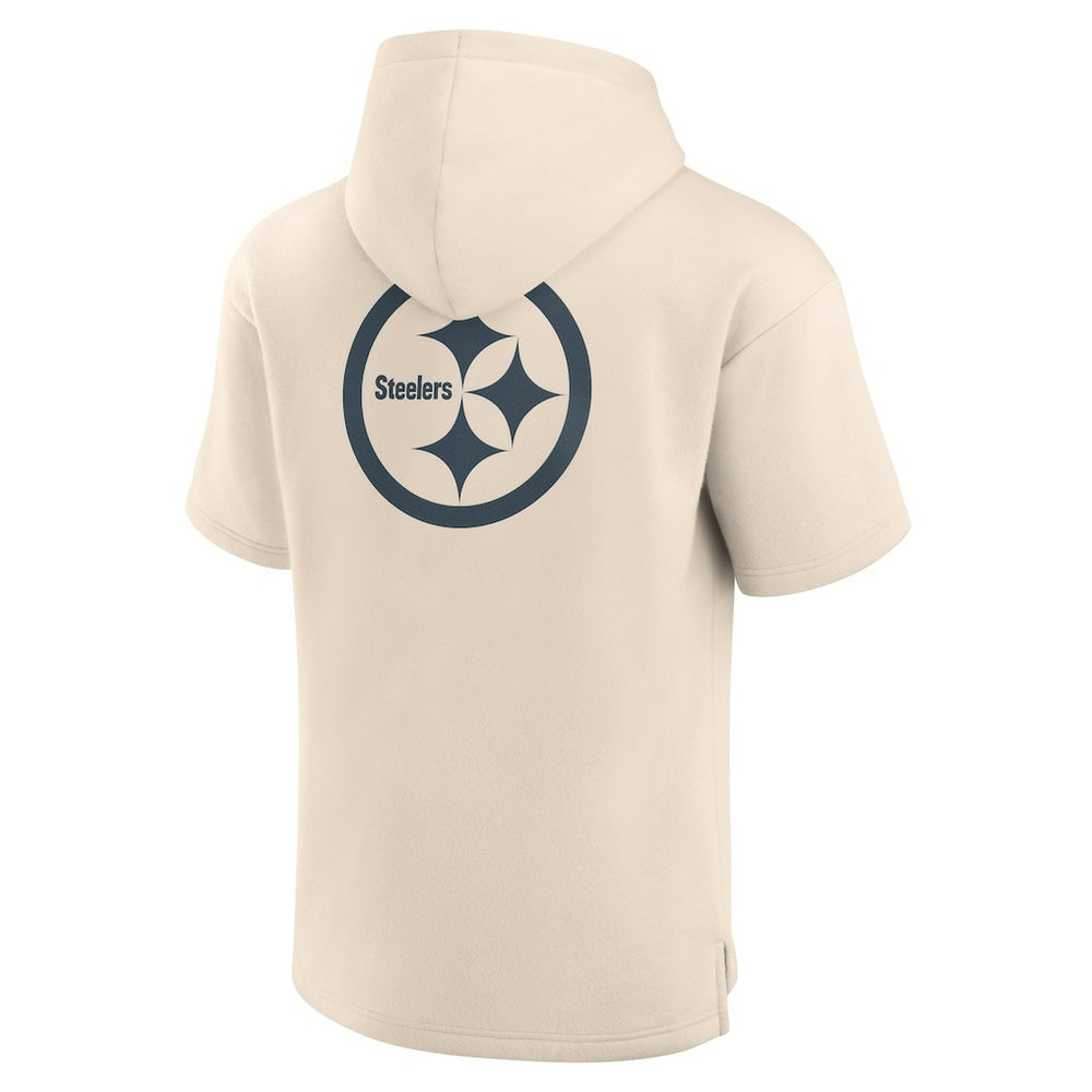Pittsburgh Steelers Elements Future Ground Lettering Short Sleeve Pullover Hoodie Cream - Fanatics