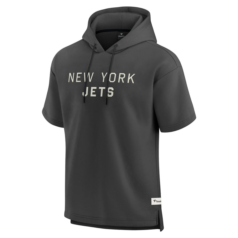 New York Jets Elements Future Ground Lettering Short Sleeve Pullover Hoodie Charcoal - Fanatics