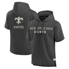 New Orleans Saints Elements Future Ground Lettering Short Sleeve Pullover Hoodie Charcoal - Fanatics