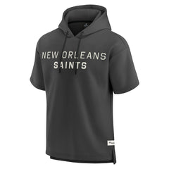 New Orleans Saints Elements Future Ground Lettering Short Sleeve Pullover Hoodie Charcoal - Fanatics