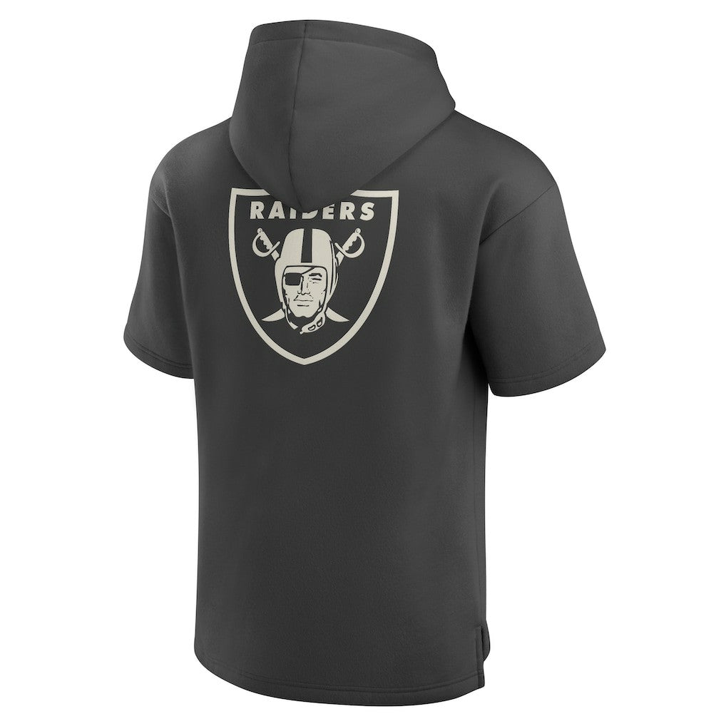 Las Vegas Raiders Elements Future Ground Lettering Short Sleeve Pullover Hoodie Charcoal - Fanatics