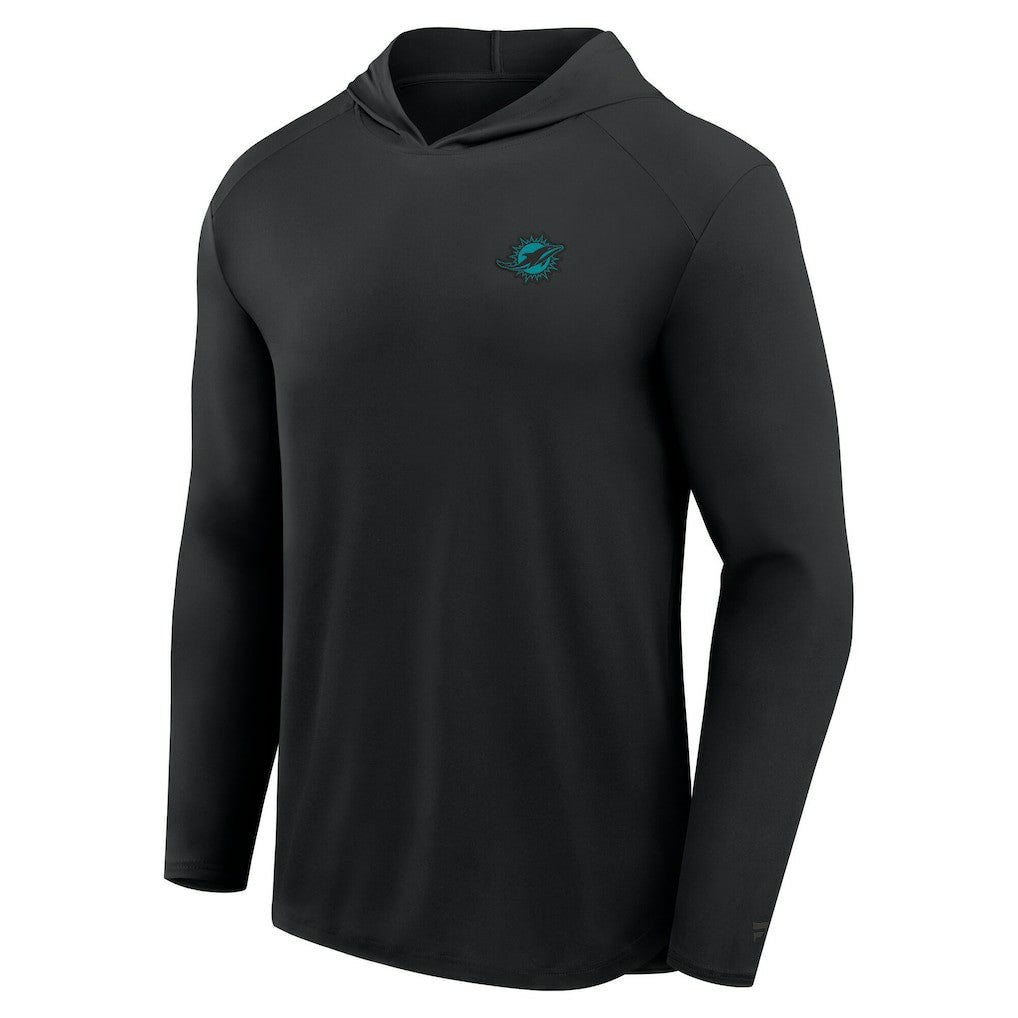 Miami Dolphins Front Office Power Mono Long Sleeve Hoodie T-Shirt Black - Fanatics