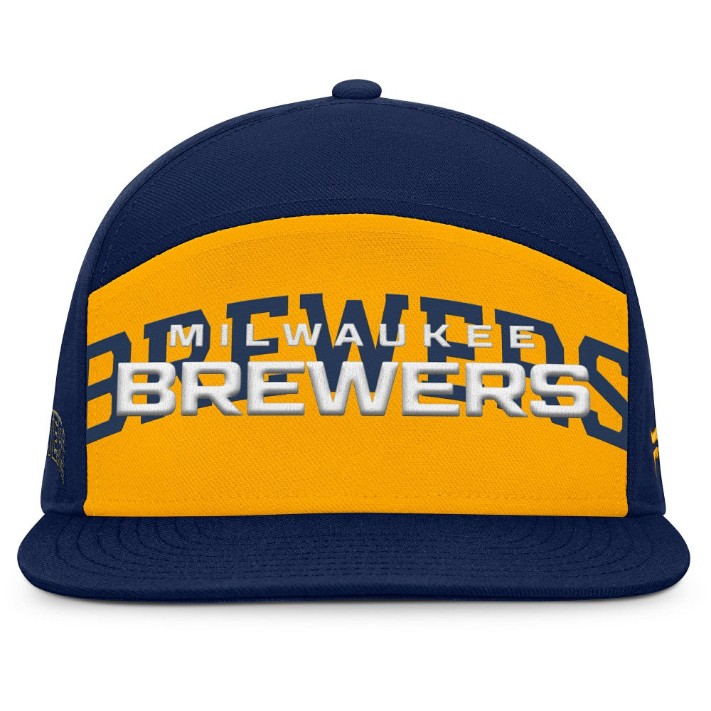 Milwaukee Brewers Fanatics Clubhouse Splitter Snapback Hat Clearance