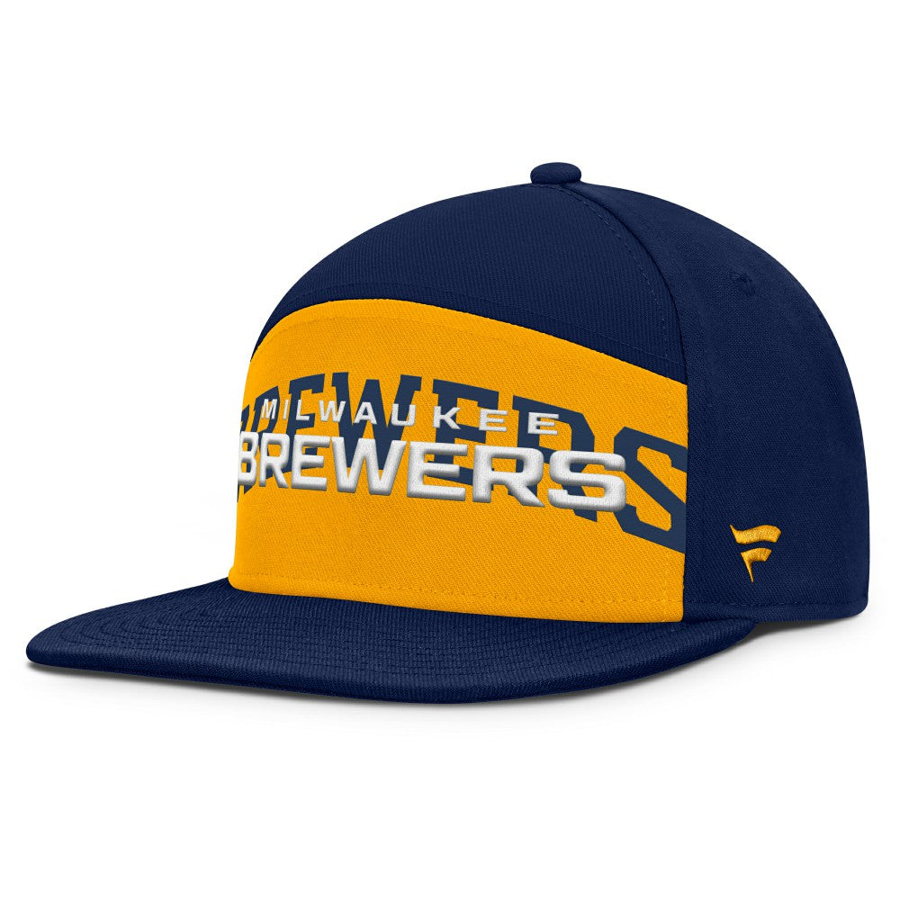 Milwaukee Brewers Fanatics Clubhouse Splitter Snapback Hat Clearance