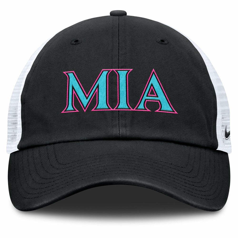 Miami Marlins Nike Unisex 2025 City Connect Trucker Adjustable Hat Near Me