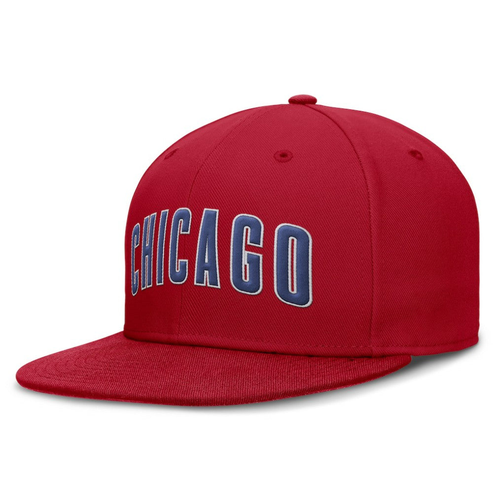 Chicago Cubs Nike Wordmark Dri-FIT Round Bill True Fitted Hat Lifestyle