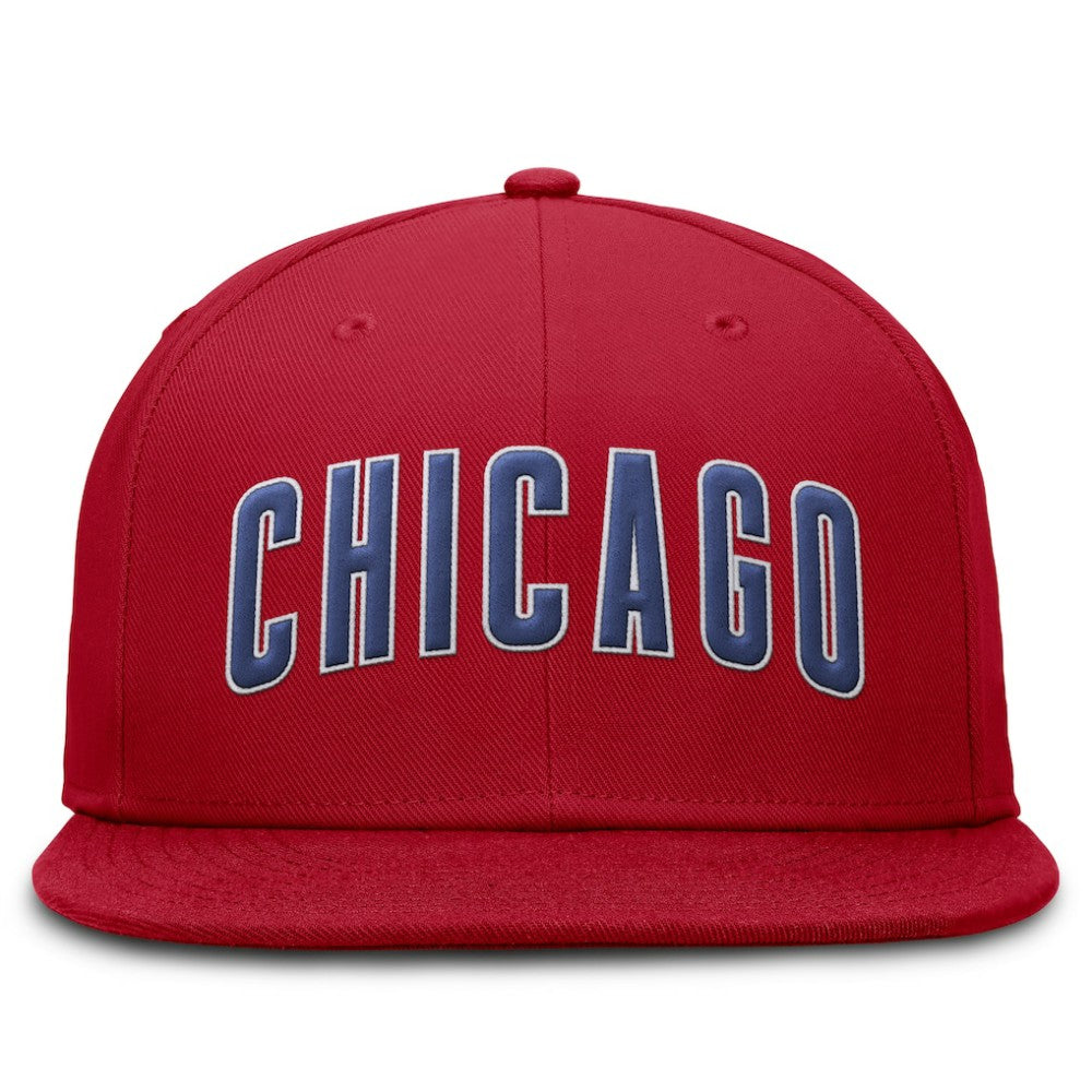 Chicago Cubs Nike Wordmark Dri-FIT Round Bill True Fitted Hat Lifestyle