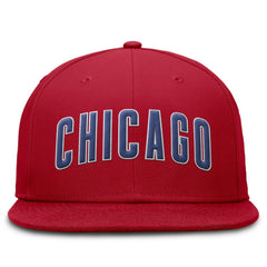 Chicago Cubs Nike Wordmark Dri-FIT Round Bill True Fitted Hat Lifestyle