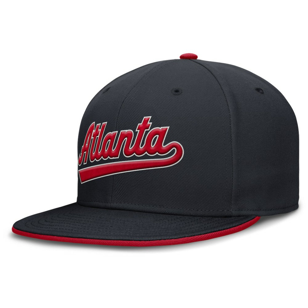 Atlanta Braves Nike Primetime Dri-FIT Round Bill True Fitted Hat Clearance