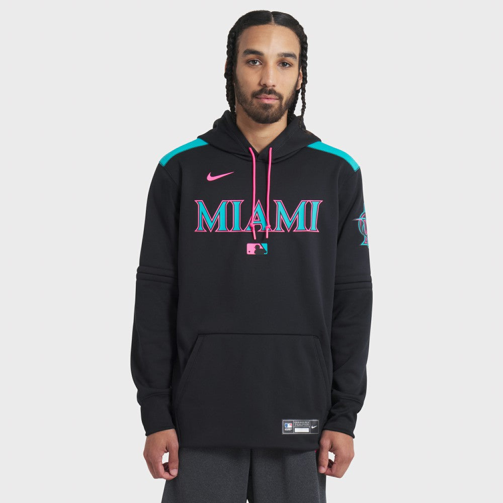 Miami Marlins Nike 2025 City Connect Authentic Collection Therma Pullover Hoodie On Sale