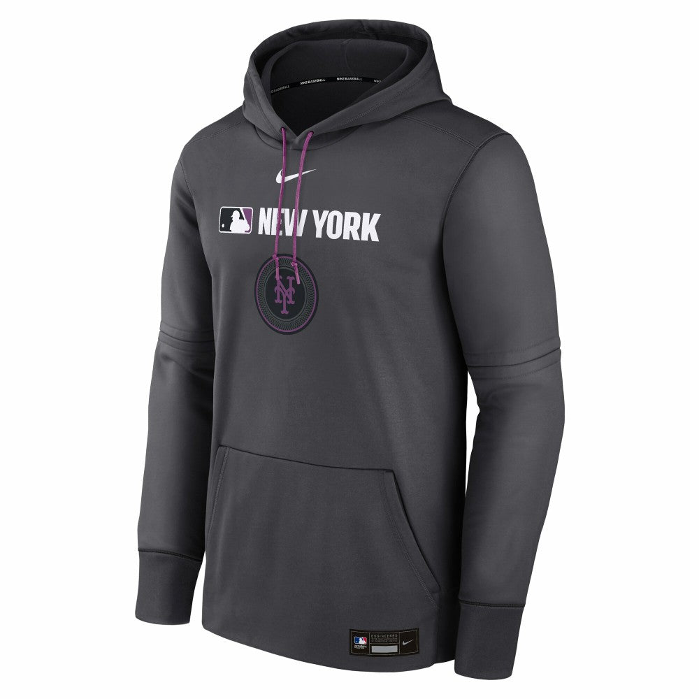 New York Mets Nike Authentic Collection City Connect Therma Pullover Hoodie On Sale