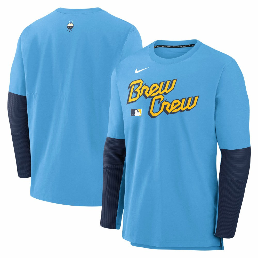 Milwaukee Brewers Nike 2025 City Connect Authentic Collection Player Dri-FIT Lightweight Pullover for sale
