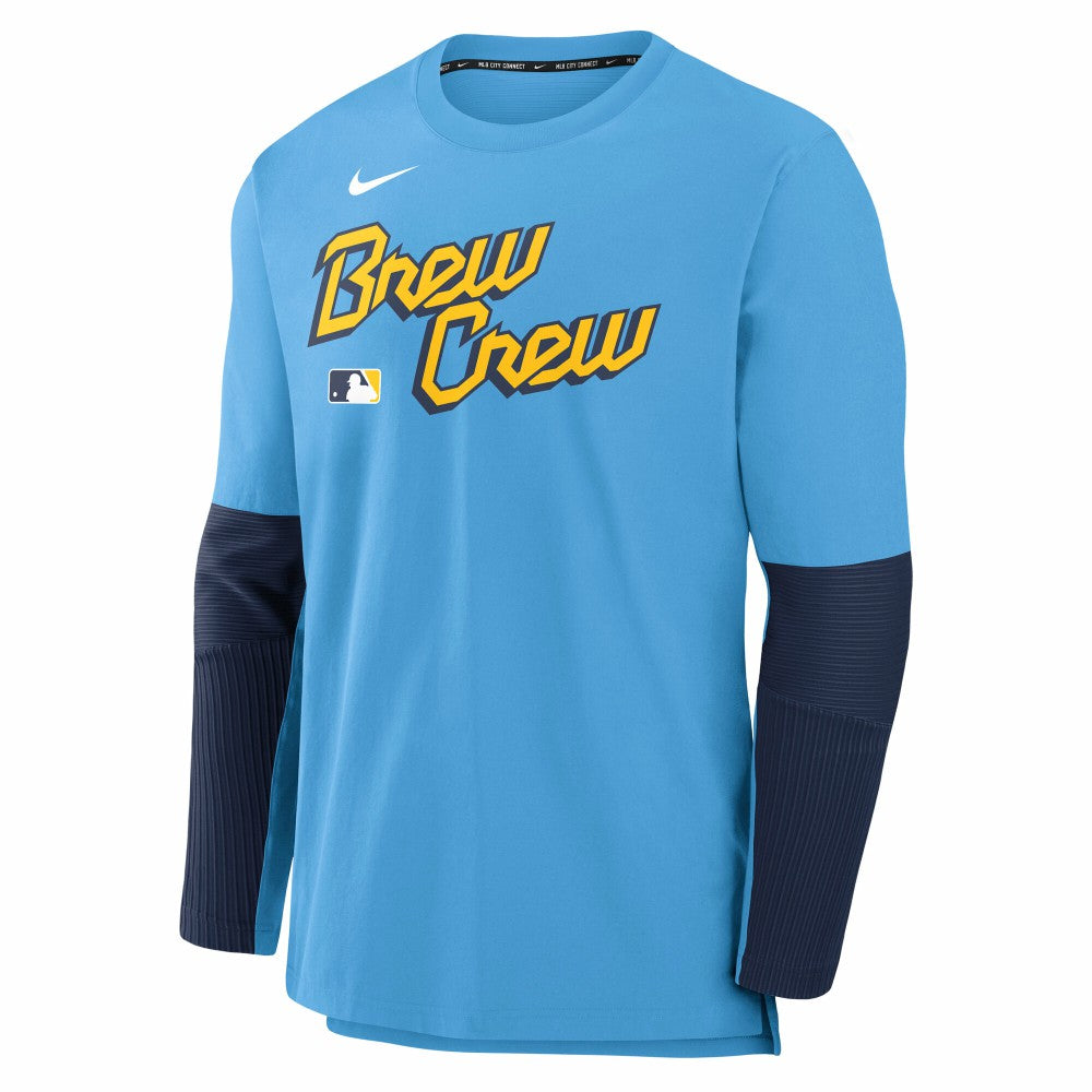 Milwaukee Brewers Nike 2025 City Connect Authentic Collection Player Dri-FIT Lightweight Pullover for sale