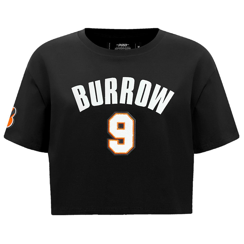 Joe Burrow Cincinnati Bengals Pro Standard Women's Player Name & Number Cropped Boxy T-Shirt Black - NFL