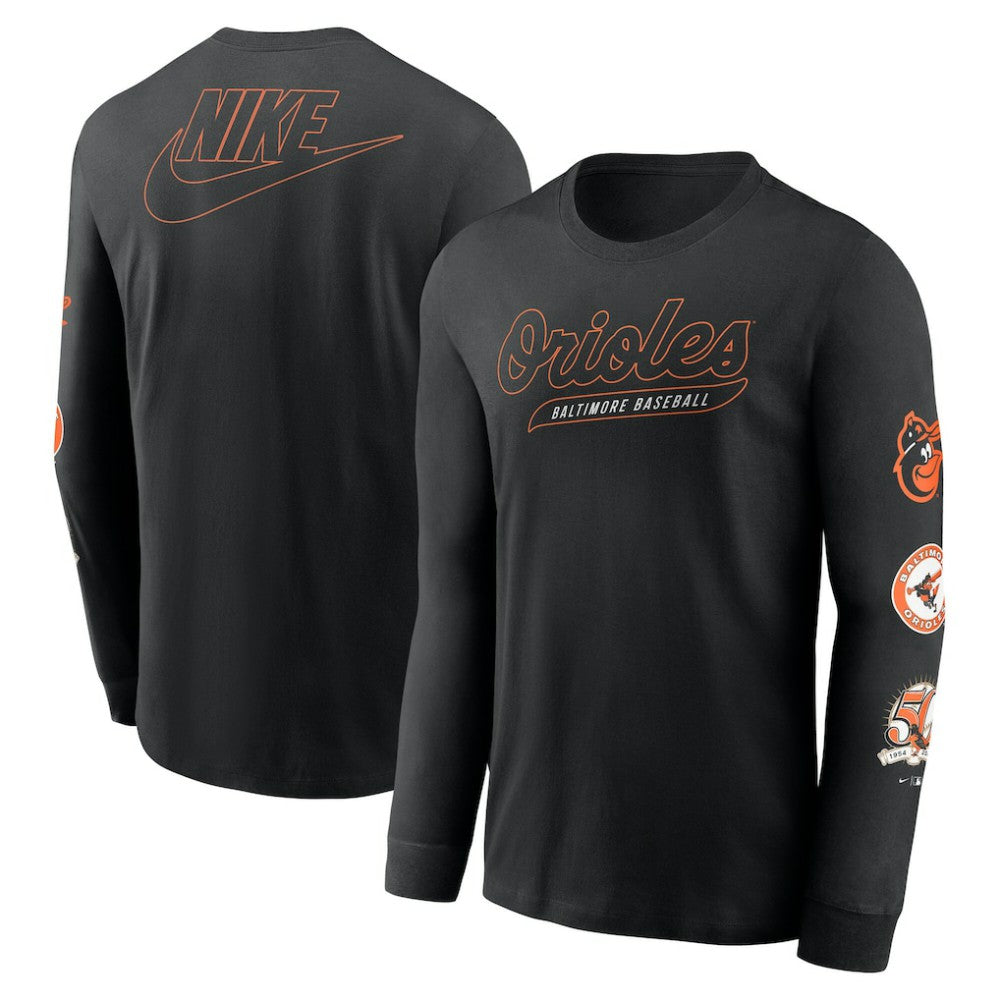 Baltimore Orioles Nike Cooperstown Collection Knockout Long Sleeve T-Shirt On Sale