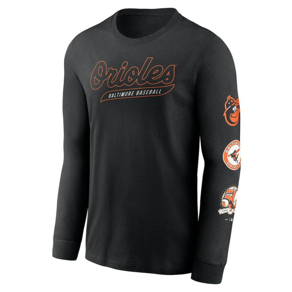 Baltimore Orioles Nike Cooperstown Collection Knockout Long Sleeve T-Shirt On Sale