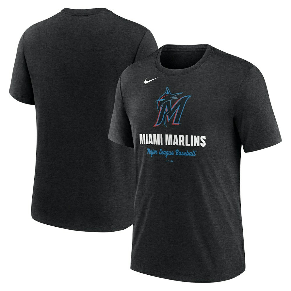 Miami Marlins Nike Logo Tri-Blend T-Shirt Lifestyle