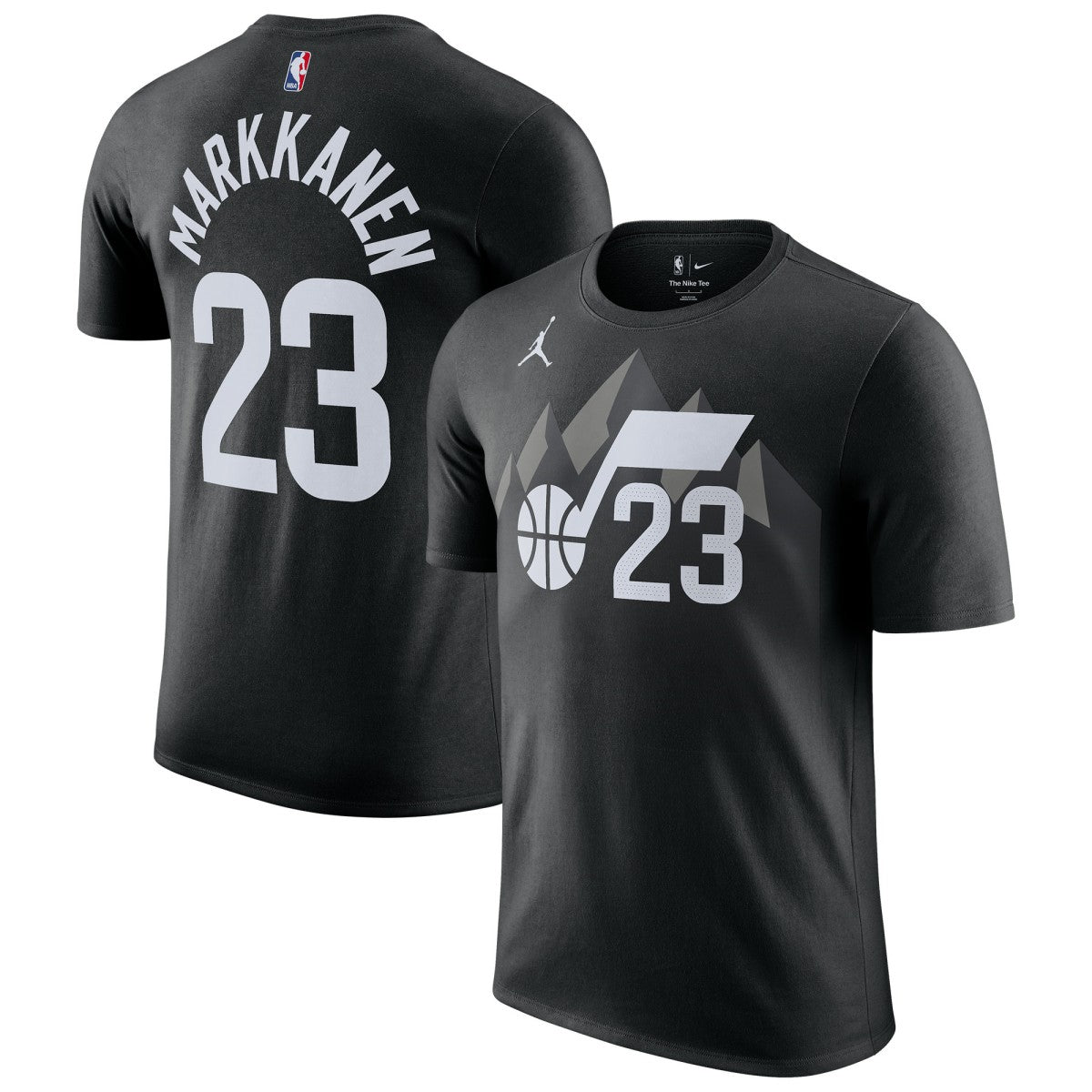NBA - Lauri Markkanen Utah Jazz Jordan Brand Statement Edition Name & Number T-Shirt - Black