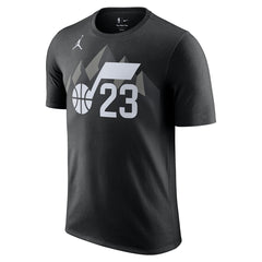 NBA - Lauri Markkanen Utah Jazz Jordan Brand Statement Edition Name & Number T-Shirt - Black