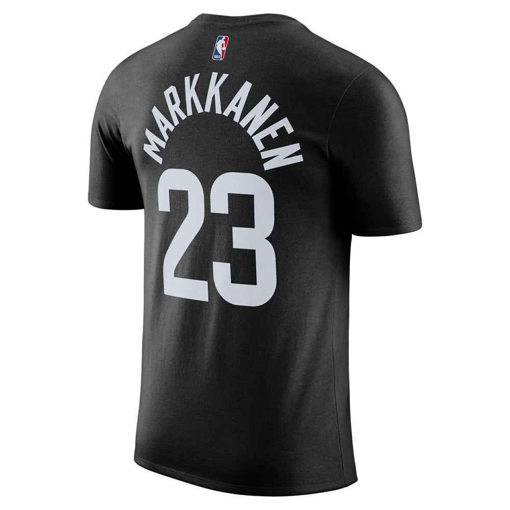 NBA - Lauri Markkanen Utah Jazz Jordan Brand Statement Edition Name & Number T-Shirt - Black